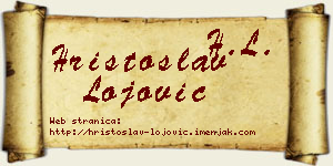 Hristoslav Lojović vizit kartica